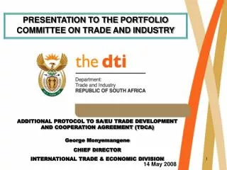 ADDITIONAL PROTOCOL TO SA/EU TRADE DEVELOPMENT AND COOPERATION AGREEMENT (TDCA)