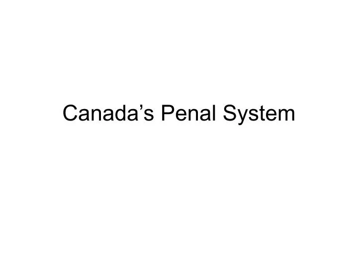 canada s penal system