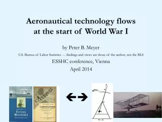 Aeronautical technology flows at the start of World War I