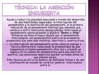 t cnica la aserci n encubierta