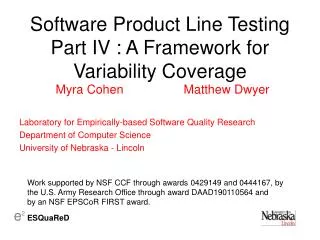 Software Product Line Testing Part IV : A Framework for Variability Coverage