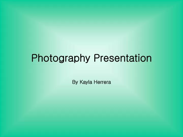 photography presentation