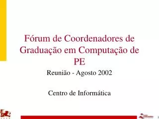 f rum de coordenadores de gradua o em computa o de pe