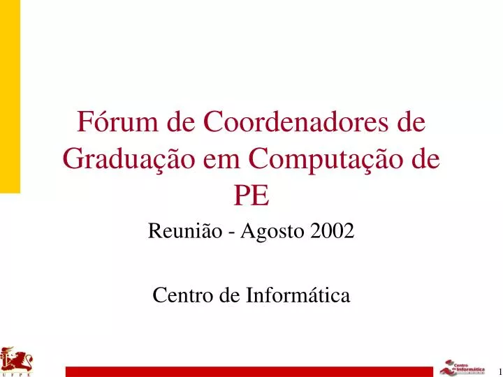 f rum de coordenadores de gradua o em computa o de pe