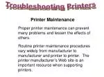 Troubleshooting Printers - slide 1