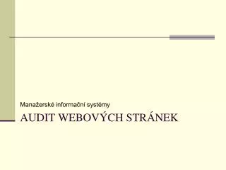 audit webov ch str nek