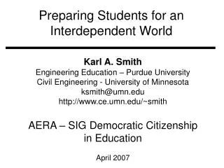 Preparing Students for an Interdependent World