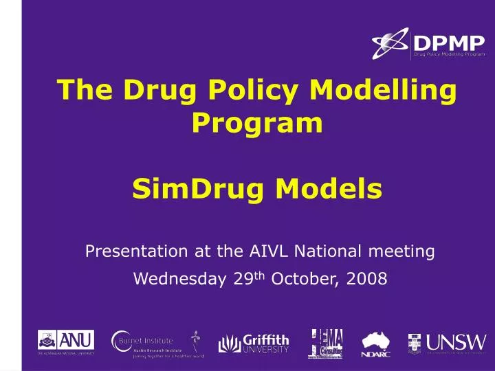 the drug policy modelling program simdrug models