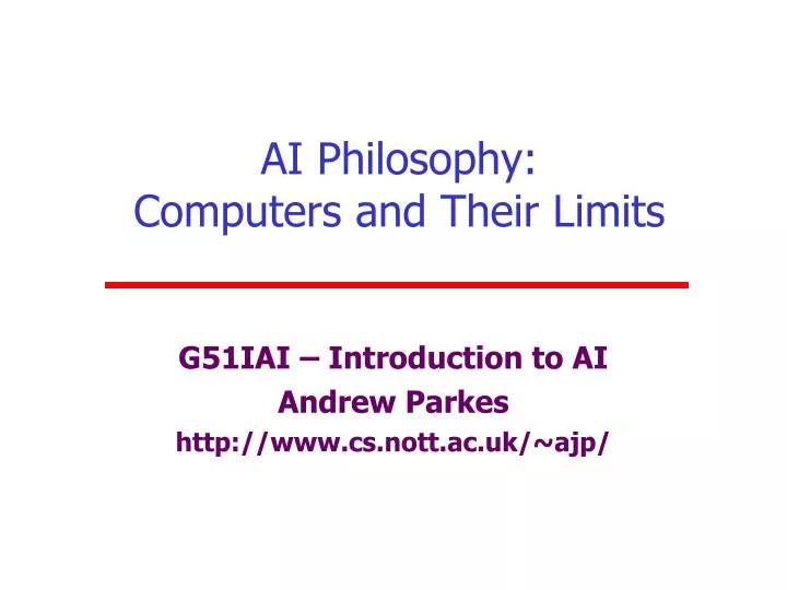 ai philosophy computers and their limits