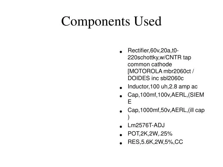 components used