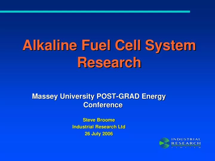 alkaline fuel cell system research