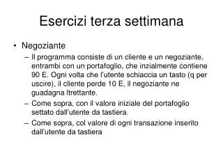 esercizi terza settimana