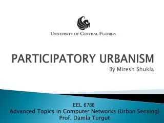 PARTICIPATORY URBANISM