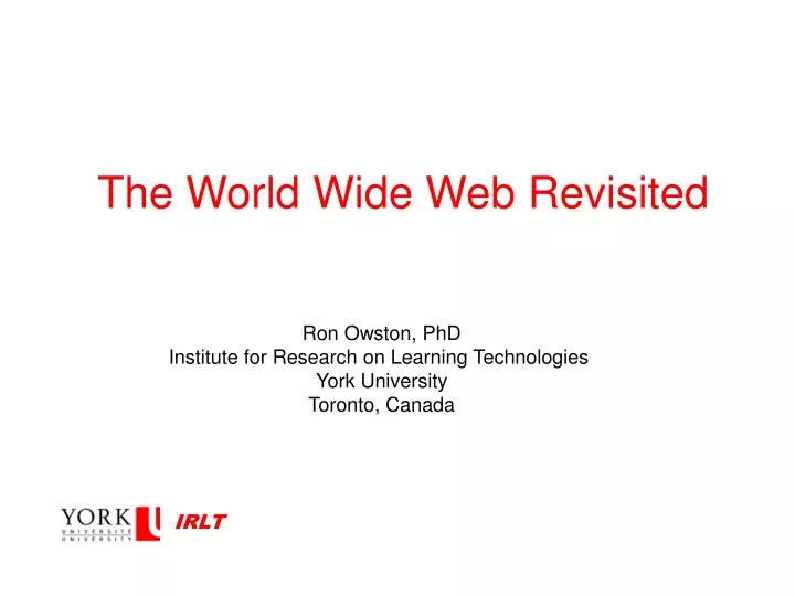 the world wide web revisited