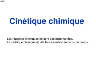 cin tique chimique