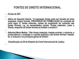 fontes de direito internacional