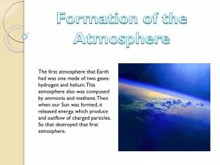 Formation of the Atmosphere