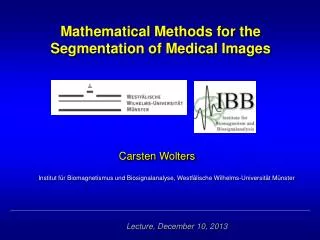 Mathematical Methods for the Segmentation of Medical Images