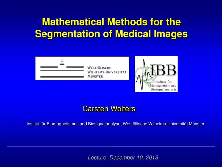 mathematical methods for the segmentation of medical images