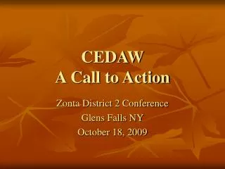 CEDAW A Call to Action