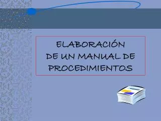 elaboraci n de un manual de procedimientos