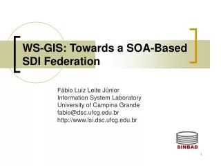 WS-GIS: Towards a SOA-Based SDI Federation