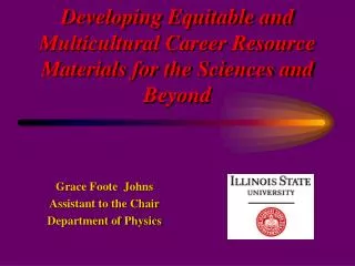 Developing Equitable and Multicultural Career Resource Materials for the Sciences and Beyond