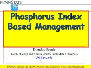 Phosphorus Index Based Management