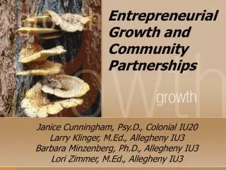 Entrepreneurial Growth and Community Partnerships