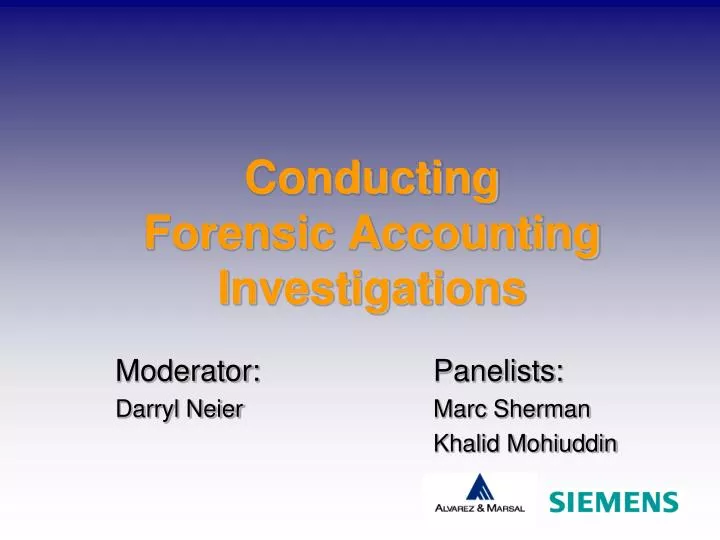 conducting forensic accounting investigations
