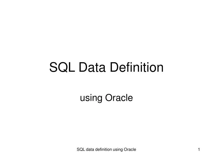 sql data definition