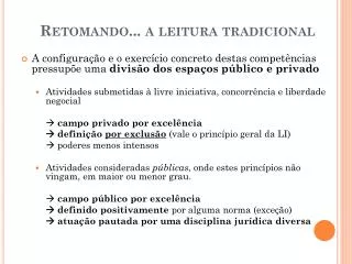 retomando a leitura tradicional