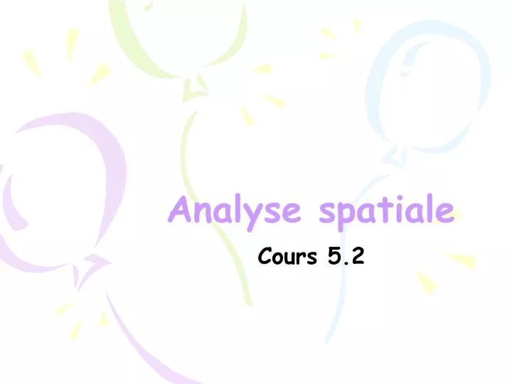 analyse spatiale