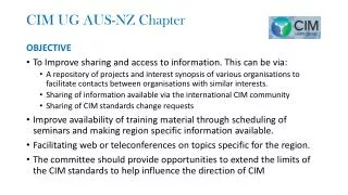 CIM UG AUS-NZ Chapter