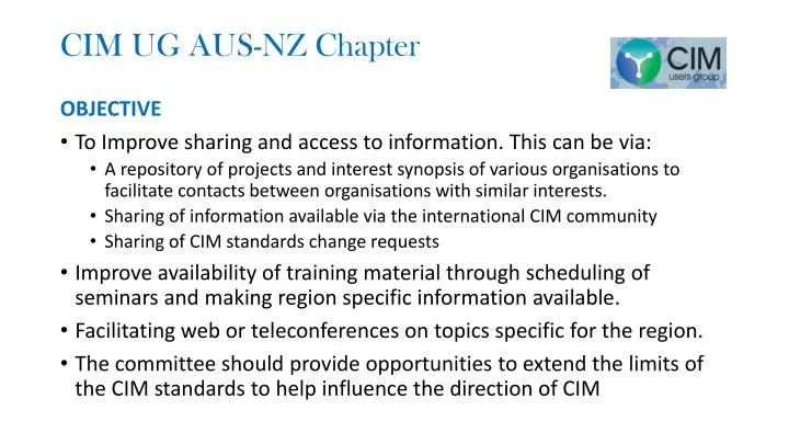 cim ug aus nz chapter