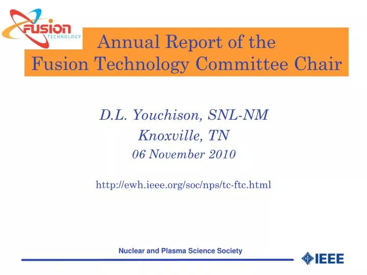 annual report of the fusion technology committee chair