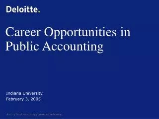 Career Opportunities in Public Accounting