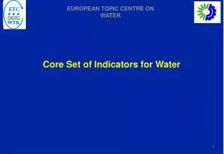 Core Set of Indicators for Water