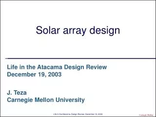 Solar array design