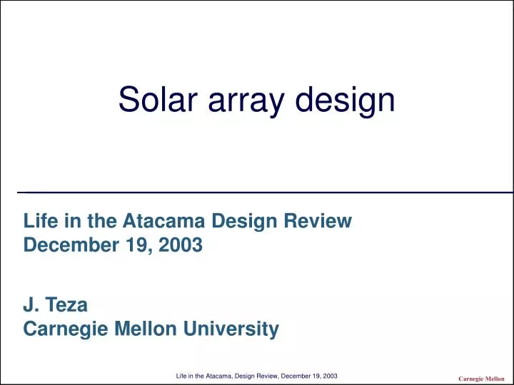 solar array design