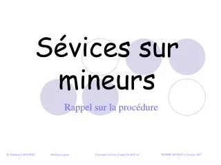 s vices sur mineurs