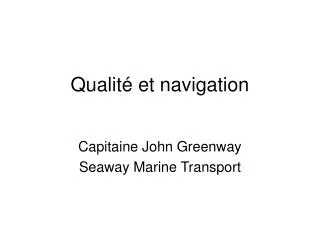 qualit et navigation