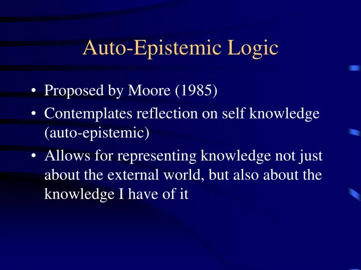 auto epistemic logic