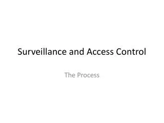Surveillance and Access Control