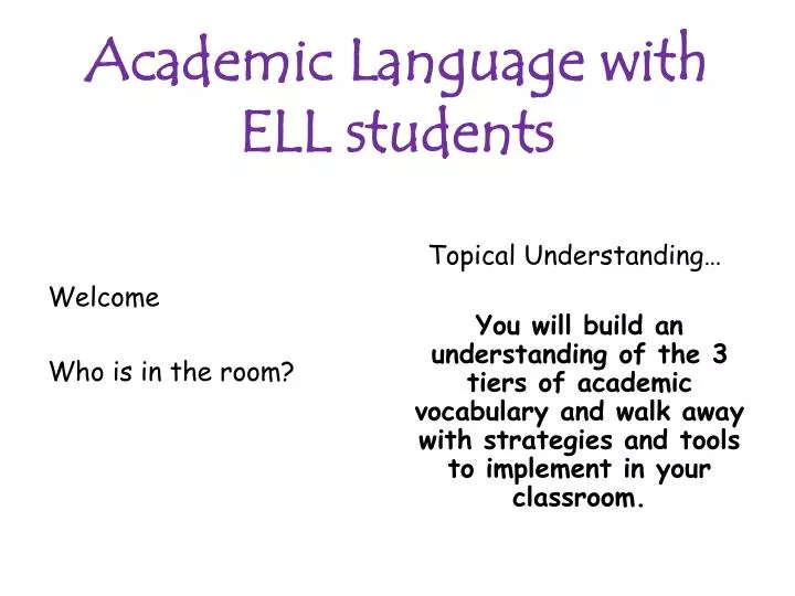 academic language with ell students