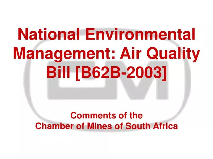 national environmental management air quality bill b62b 2003