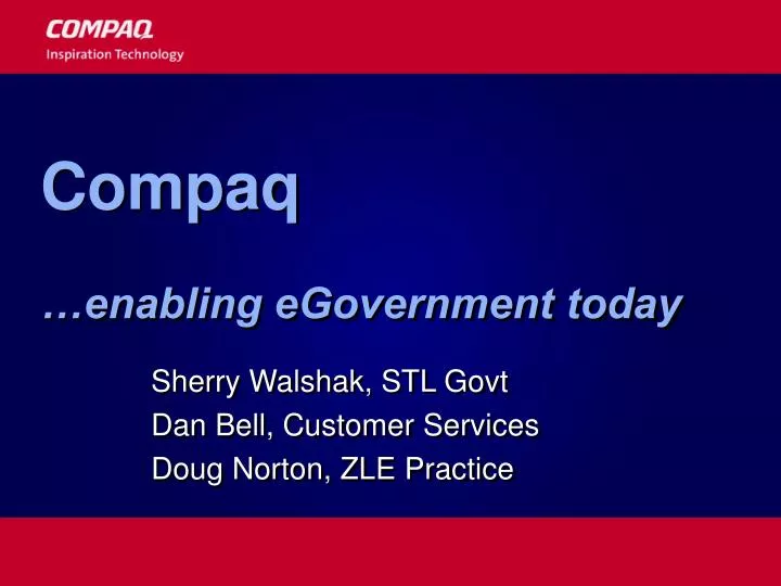 compaq enabling egovernment today