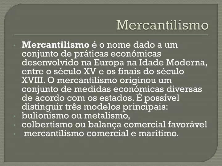 mercantilismo