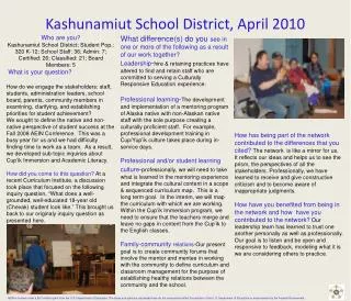 Kashunamiut School District, April 2010