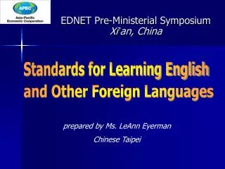 EDNET Pre-Ministerial Symposium Xi ’ an, China